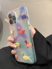 Colorful cute dachshund phone case