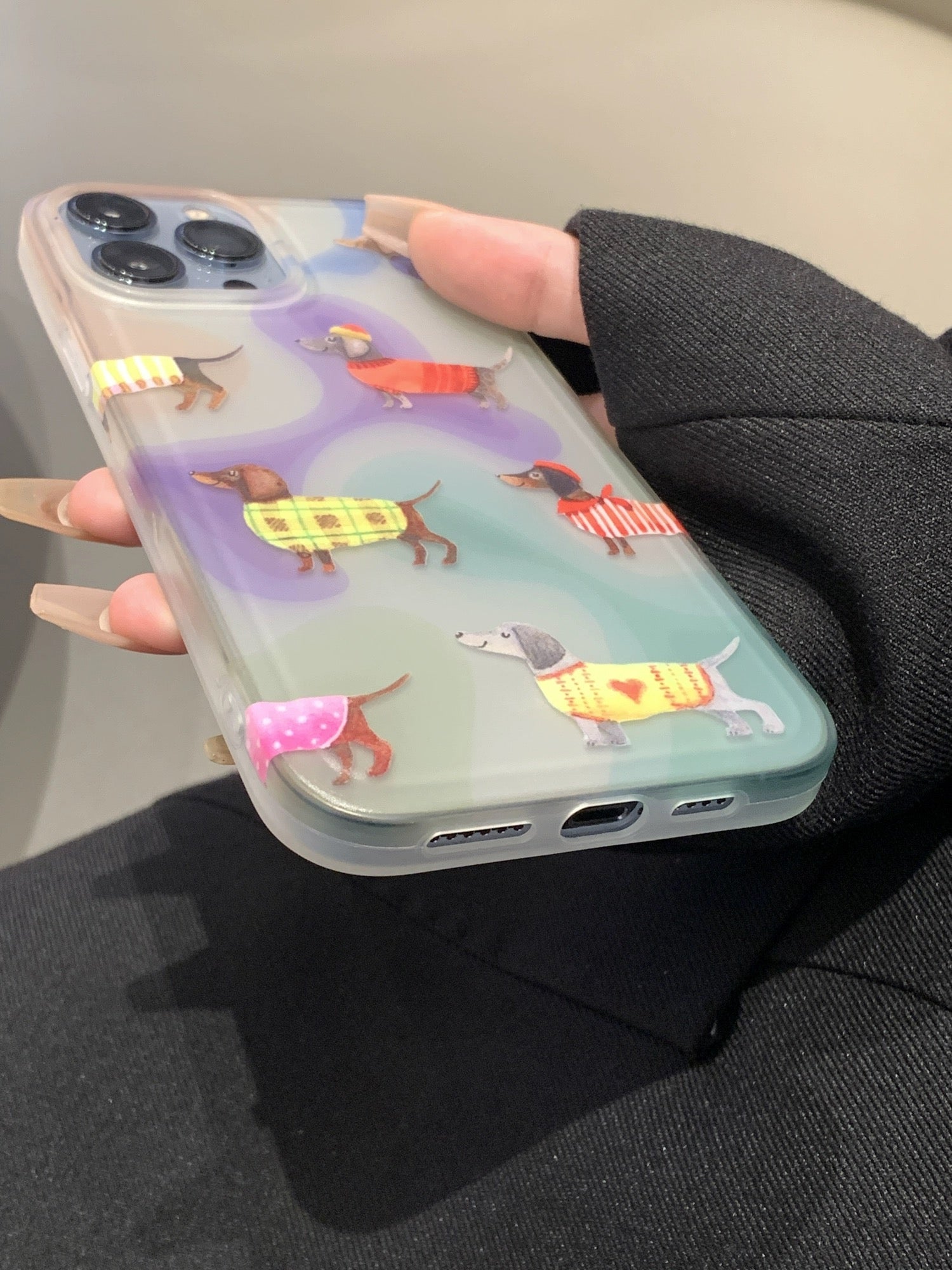 Colorful cute dachshund phone case